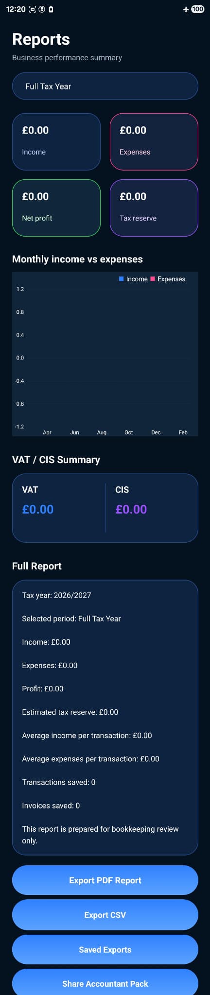 Tax Sole Trader app screenshot