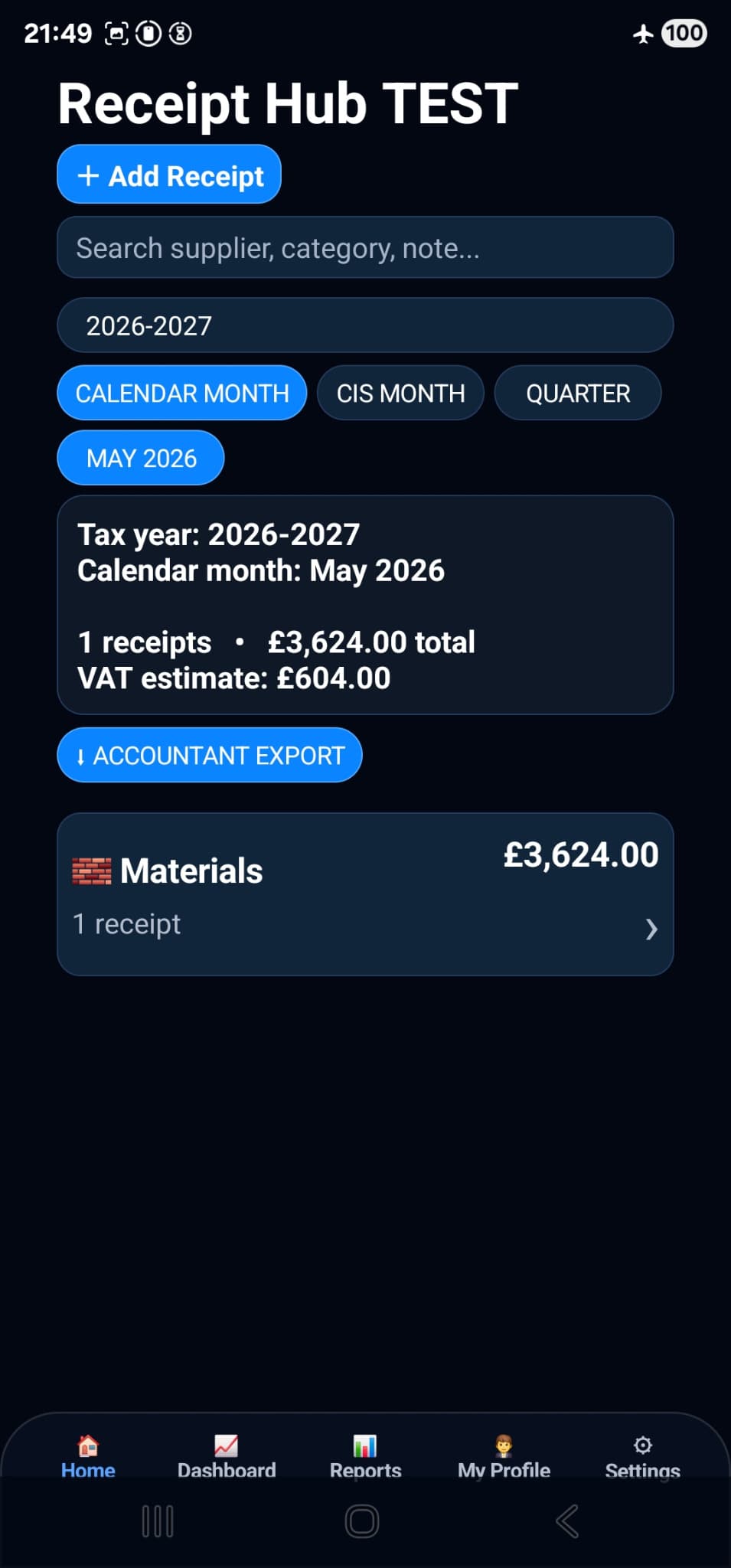 Tax Sole Trader app screenshot
