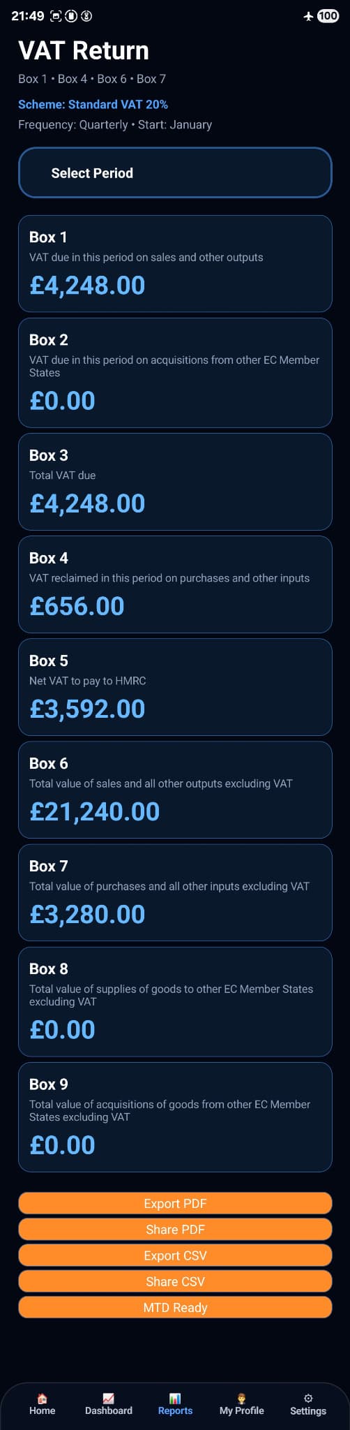 Tax Sole Trader app screenshot
